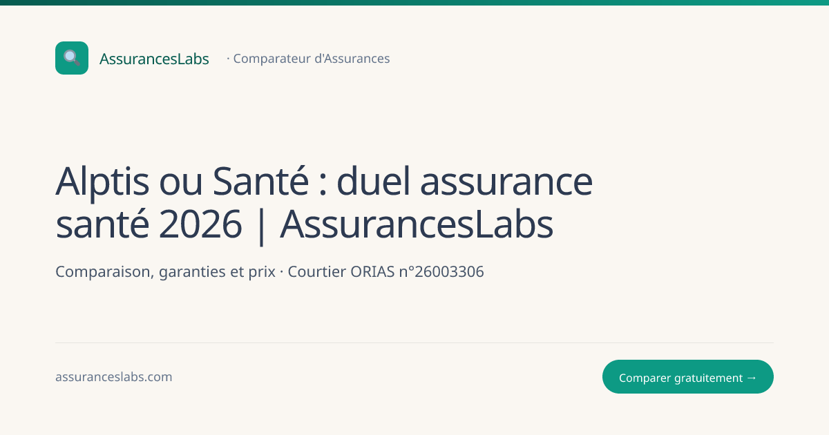 Alptis ou Santé : duel assurance santé 2026 | AssurancesLabs