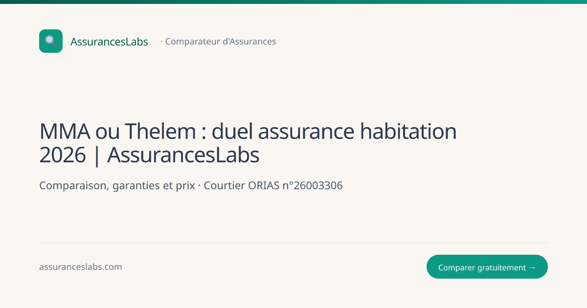 MMA ou Thelem : duel assurance habitation 2026 | AssurancesLabs